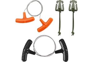 VZU Lot de 2 scies à câble en acier inoxydable - 73,5 cm - Scie à câble en acier inoxydable - Scie à câble en acier inoxydable - Scie à chaîne manuelle pour extérieur, camping, jardin, plastique,