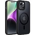 JETech Magnetic Case for iPhone 14 Plus 6.7-Inch Compatible with MagSafe, Translucent Matte Back Slim Shockproof Phone Cover (Black)