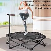 Leyaton Tutmalı KATLANIR Step Trambolin 106 Cm Yetişkin -&Ccedil;ocuk Siyah Tek Ebat