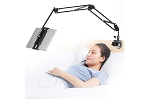 SAMHOUSING Uchwyt na tablet, łóżko, stojak na tablet, obracany o 360 stopni, ze stabilnym aluminiowym ramieniem, do iPada, tabletu, telefonu lub innych urządzeń z ekranem o przekątnej 4,5 do 12,9 cala
