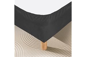 DUJUIKE Bed Frame Cover, Bed Curtain, Velvet Elastic Fabric, Full Elastic Band, Bed Skirt Alternative, Decorate And Protect Your Bed Frame. Suitable For Bedroom, Hotel(Black,Queen Bed Width:150cm)