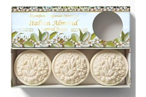 Saponificio Artigianale Fiorentino, Mandorla Italiana, Sapone Main Fiorentino, Confezione regalo con tre saponi, 3x125 g