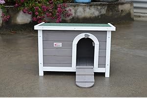 BUNNY BUSINESS Rabbit/Guinea Pig Deluxe Hide House/Run Hutch, 60 × 40 × 40 cm (Grey-Deluxe-Hide)