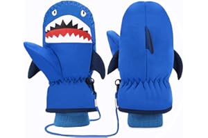 7-Mi Kids Ski Gloves Winter Warm Windproof Snow Gloves for Boys Grils Aged 3-6T