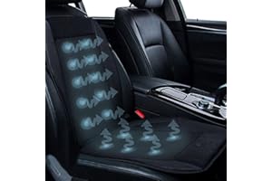 USMEI Kühlendes Autositzkissen 12V Automotive Einstellbare Temperatur Komfortable Kühlung Autositzkissen Luftventilator Massage Autositz