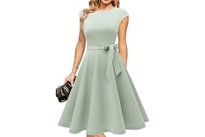 DRESSTELLS Vestido Mujer Elegante,Vestido de Coctel Mujer, Vestido invitada Boda, Estilo Retro, Swing, Vestidos de Fiesta, Vestidos Retro Vintage Años 50