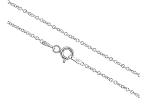 Aka Gioielli® - Chaîne Maille Forçat 1.4 mm Argent Fin Sterling 925 Rhodié - Collier Femme Longueurs: 35 40 45 50 55 60 65 70 80 cm