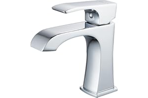 BELZ Basin Taps Mixer Bathroom Sink Mixer Tap Mono Chrome Brass Monoblock Waterfall Spout,with G1/2’’ Hoses
