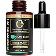 Organic Rosemary Essential Oil - Pure Rosemary Oil for Hair, Skin & Aromatherapy | Organic Essential Oil for Hair Growth, Candles & Diffuser | 100% Pure & Vegan |
