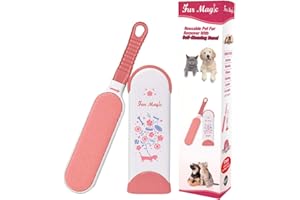 Fur Magic Pet Hair Remover Lint Brush With Self-Cleaning Base, Improved Handle, Double-sided Fur Brush for Dog and Cat, Pink Limited Edition