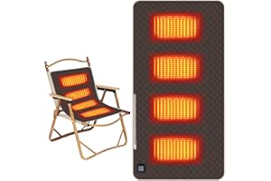 KUWUNG Beheizbares Sitzkissen, 45 X 90cm Sitzkissen Beheizbar mit 3 Heizstufen, Tragbare Beheiztes Sitzkissen mit 4 Heizzonen, Heizsitzkissen USB für Stadion, Camping, Draußen & Drinnen