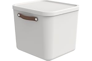 Rotho Maloja Aufbewahrungsbox 40 l, Kunststoff, weiss, 40 (39.5 x 38.0 x 34.0 cm)