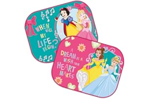 Theonoi car sun shade, Minnie Mouse/ Frozen Princess/ Sofia, side window sun visor, UV protection, Princess II t, pack of 2