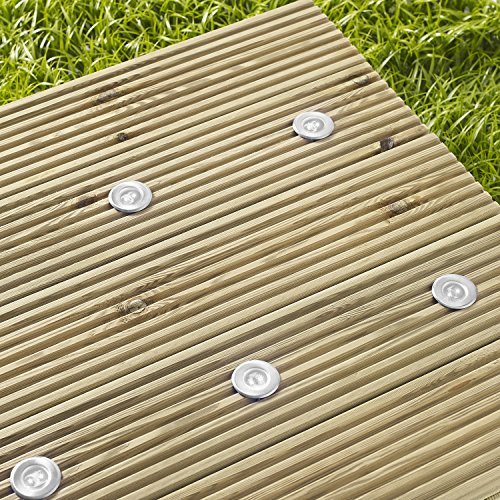 Lot de 6 Lampes Spots LED Blanches en Inox pour Terrasse avec Panneau Solaire par Lights4fun