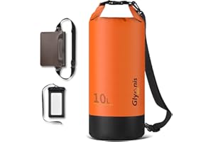 Glymnis Sac Étanche Sac Imperméable Dry Bag 5L 10L 20L pour activités et Sports Nautiques de Plein air Natation Pêche Kayak avec Une Pochette Étanche pour Téléphone