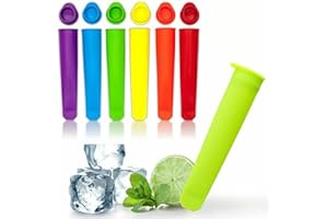 TRABAG 6 Stück Eisformen Silikon, EIS am Stiel Eislutscher Formen mit Decke, Ice Pop Maker, Wassereis Formen Popsicle 100% Lebensmittel Silikon, BPA Frei, Wiederverwendbare Formen für Kinder (Bunt)