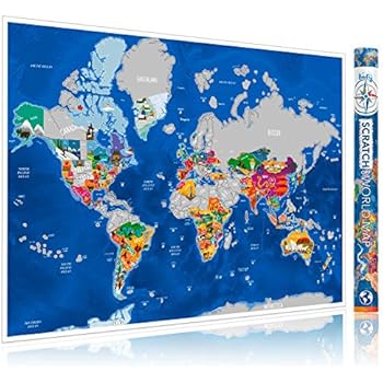 Carte Du Monde à Gratter Enfy Scratch Off World Map