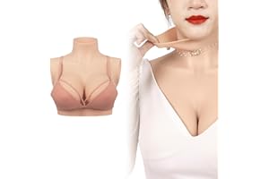 MINAKY faux seins silicone Plaques mammaires réalistes faux seins en silicone pour le Cosplay Transgender Drag Queen Crossdresser Shemale Travesti （E Cup Jaune）