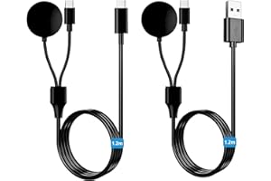 TECHO 2 in 1 Watch Charger for App-le iWatch, USBC Magnetic Charging Cable Fast Wireless Portable Charging Dock Compatible with iWatch Series Ultra/SE/10/9/8/7/6/5/4/3/2/1 for iPhone 15/16 Pro Max 2 Pack