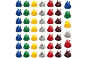 Pilikoll 48 Piezas 110 Grados Punta Plana del Ventilador del Espray 0.15-0.6mm Boquilla de Plástico de Alta Presión Boquilla de Pulverizador Agrícol para Spray de Mochila, Deshierbe