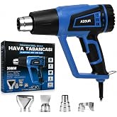ASSUR 2000W Profesyonel Sıcak Hava Tabancası, 4 Nozul Başlıklı | 2 Isı Kademesi: 350&deg;C/600&deg;C, 300-500 L/dk Hava Debisi, Ergon