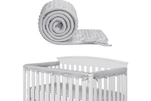 IULONEE 3pcs Baby Rail Cover Protector Set Kids Bed Rails 128x18cm/68x18cm Teething Guard Wrap Fits Side and Front Rails Bed Guardrail Protection (Grey)