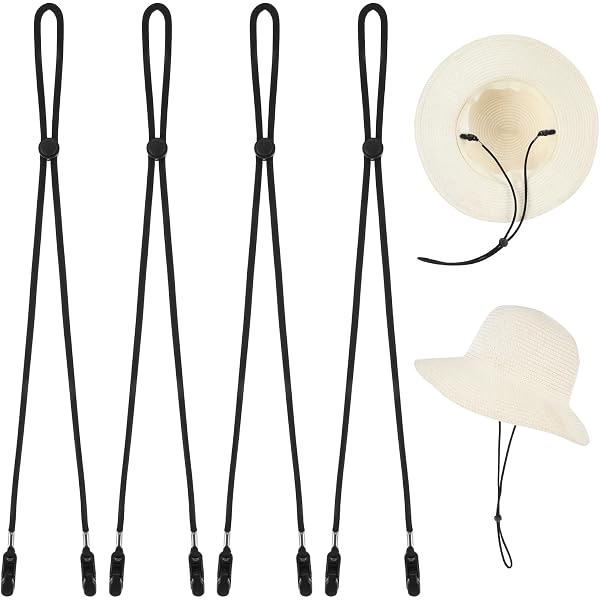 Lot De 5 Sangles De Chapeau Calkrer | Réglables Avec Mentonnière | Anti-Vent Pour Course, Randonnée