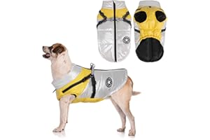 JODSEN Dog Jacket for Winter,Waterproof Dog Coat,Reversible Warm and Cozy Dog Jacket,Puppy Warm Jacket Apparel Vest,Reflective Vest Clothes,Windproof Dog Cold Weather Jacket for Small Medium Dog 2XL, White