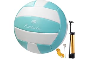 Fantecia Volleyball, Official Size 5 Volleyball With Pump, Indoor And Outdoor Soft Volleyball
