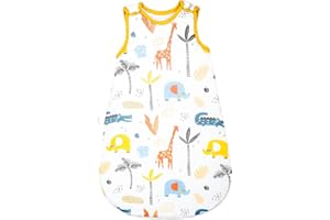 MOEMOE BABY Gigoteuse Tog 2,5,Gigoteuse Hiver en 100% Coton,Gigoteuse Bébé,Gigoteuse 12-18 Mois,Gigoteuse sans Manches,Lavable, Couverture D'emmaillotage,Girafe,L