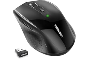 ‎TECKNET TECKNET Silent Maus Kabellose, 4800DPI 2.4GHz Leise Funkmaus mit Nano Empfänger, Side Control, Ohne Klickgeräusche, 6 Verstellbare DPI Level, Sechs Knöpfe Wireless Maus für Büro Zuhause, Schwarz