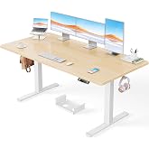 ErGear Sitting Standing Desk with Advanced Brushless Motor-160 x 80 cm-100 kg Load Capacity Electric Sit Standing Desk Silent