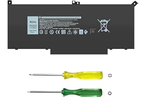 AICARGER F3YGT Laptop Battery Replacement for Dell Latitude 12 7000 7280 7290/13 7000 7380 7390 P29S002/14 7000 7480 7490 8S P28S001 P73G P73G002 Series DM3WC DM6WC KG7VF 451-BBYE 453-BBCF 7.6V 60Wh