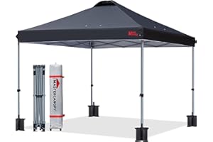 MASTERCANOPY Durable Ez Pop-up Gazebo Tent with Roller Bag (3x3M,Black)