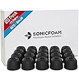 SONICFOAM Memory Foam Earbud Tips Premium Noise Isolation Replacement Foam Earphone Tips 20 Pack for in Ear Headphone Earbuds IEM - (SF0 Small, Black)