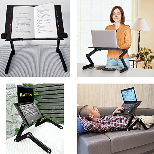 Wonder Worker Newton Ergonomisch Laptoptisch Ausklappbare Ebenen Leichte Aluminium Schwarz - 5