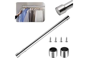 SIGHTDAY 22.05-39.5in Wardrobe Rail,Extendable Clothes Rail,Extendable Stainless Steel Wardrobe Rail,Adjustable Clothes Rail Pole With End Sockets