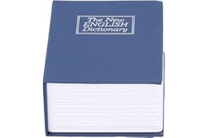 AUNMAS Coffre-fort de Livre avec Serrure à Clé, Mini Coffre-fort Simulation Book Security Money Ciding Box, Diversion Book Safe 4.5x3.1x1.8 Inch(bleu)