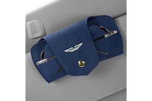CCOZD For Aston Martin V8 V12 Vantage DBS DBX DB11 DB9 Car Sun Visor Glasses Holder Organizer Glasses box Storage box Emblem Sunglasses Organizer Accessories,Blue