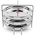PANCA Stainless Steel Dhokla Maker, Thatte Idli Maker, 3 Big Plates, 16 cm Plates Set With Stand, Fits in all Cookers, Dhokla Stand | Dhokla Plate Only | Thattu Idli Plate | Idli and Dhokla Maker | Khaman Dhokla Plate
