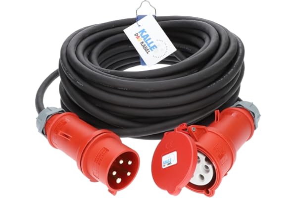 Rallonge CEE en caoutchouc H07RN-F 5G 4,0 mm² 400 V 32 A 50 m de KALLE DAS KABEL