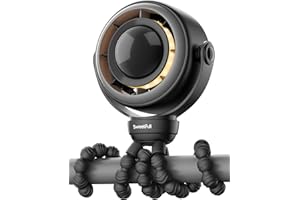 SWEETFULL Portable Pram Fan - 360° Rotating Baby Stroller Fan Clip On, 4000mAh Rechargeable 4-Speed Handheld Cooling, LED Display & Night Light for Buggy/Car Seat/Crib Travel Essentials