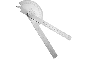 YUXIANLB 1 rapporteur d'angle en acier inoxydable réglable à tête ronde échelle de précision travail du bois outils de mesure 180 degrés pour ingénierie menuiserie cadeau