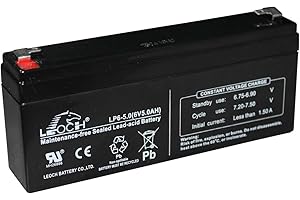 LEOCH LP6-5.0 BATTERY, LEAD ACID, AGM, 6V 5AH