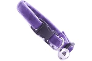 COOL CAT COLLARS Lavender Double Velvet Soft Cat Collar. Beautiful cat safety collars with bell available in a range colours made in the UK from velvet ribon, purrfect for your kitty