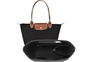 LOUKAYCCI Organizer in feltro compatibile con longchamp (nero, grande)