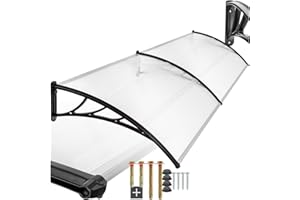 tectake®, pensilina da esterno, tettoia per esterno, balcone, pergola addossata, resistente intemperie, plexiglass trasparente, tettoia per esterno in pvc, policarbonato trasparente - 300 x 100 cm