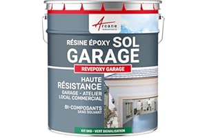 ARCANE INDUSTRIES Peinture epoxy Sol Garage, Atelier, Local, Commercial, Magasin : Revepoxy Garage - 5 kg (jusqu'à 16 m² en 2 Couches) Vert signalisation - RAL 6024