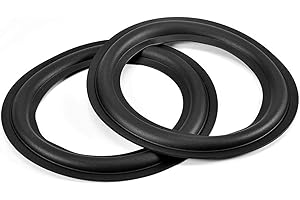HEAYZOKI Haut-parleur bord en caoutchouc, 2 pièces 6 pouces/156 mm bord en caoutchouc perforé remplacement des pièces de rechange du haut-parleur, bord du haut-parleur durable facile à installer, noir