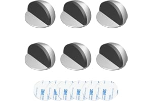 ORAGKE 6 Pezzi Fermaporta da Pavimento Adesivo, fermaporta in acciaio inossidabile non perforato con paraurti in gomma, per tutti i pavimenti duri per proteggere porte, pareti e mobili (4,5 x 2,5 cm)